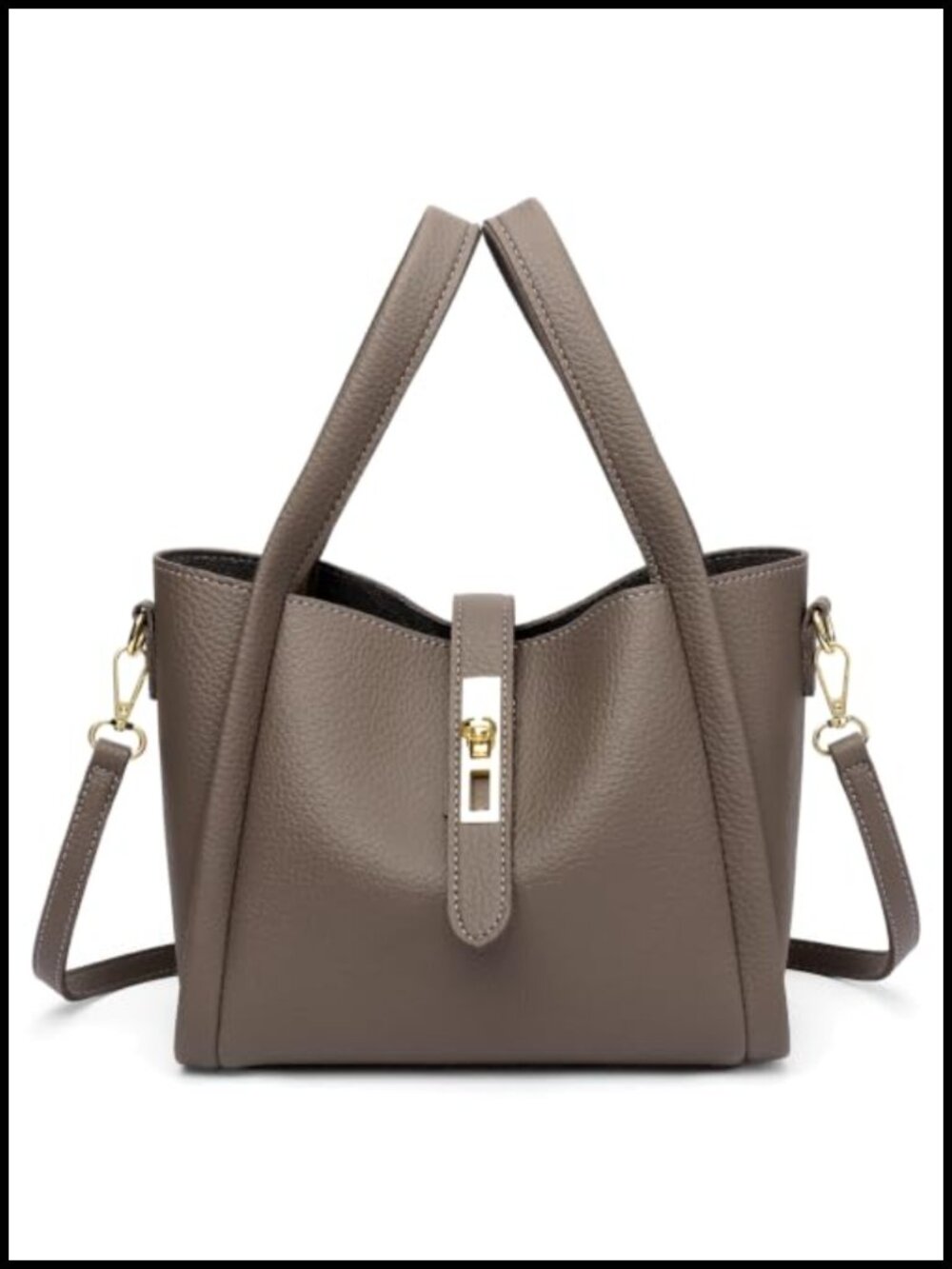 Vegan Leather Mini Bucket Crossbody Bag with Removable Shoulder Strap